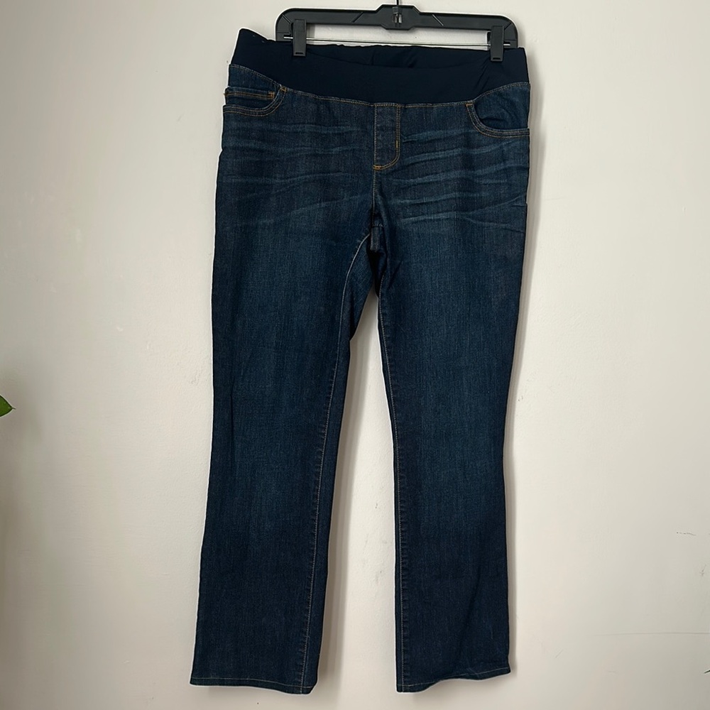 Liz Lang Maternity Jeans Pants Dark Blue Denim Maternity Jeans size 10